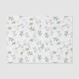 Greenery and white tissue paper