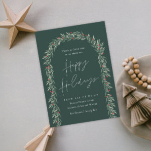 Greenery Arch Business Holiday Magnetic Card