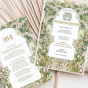 Greenery Art Nouveau Love Union Invitation