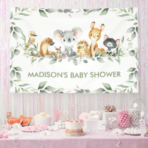 Greenery Australian Animals Baby Shower Birthday Banner