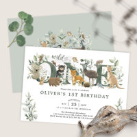 Greenery Australian Animals Wild One 1st Birthday