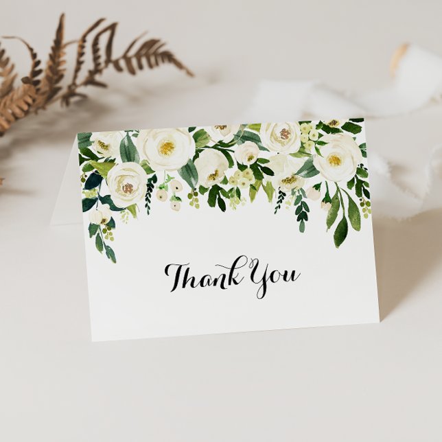 Greenery Autumn Folded Wedding Thank You Card (Creator Uploaded)