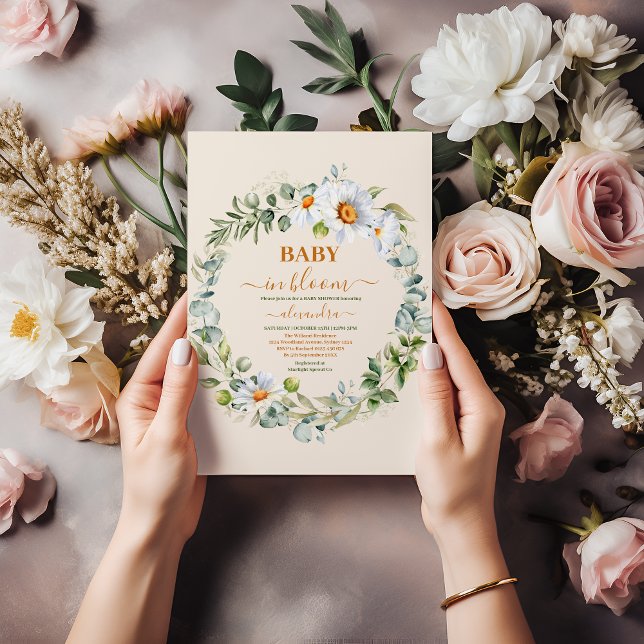 Greenery Baby in Bloom Baby Shower  Invitation (Creator Uploaded)