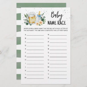 Greenery Baby Is Brewing Baby Name Race Game
