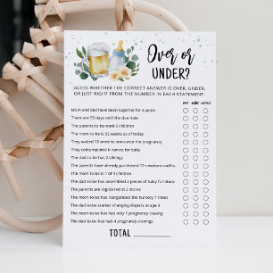 Greenery Baby Is Brewing Over Or Under Game Card