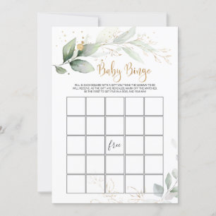 Greenery Baby Shower Bingo/Traits Games Invitation