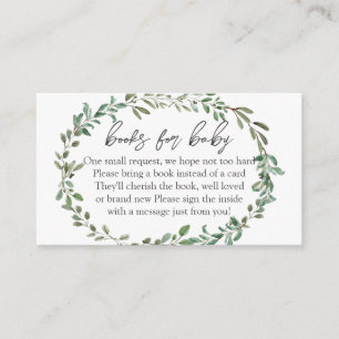 Greenery Baby Shower Books for Baby, Book In Lieu  Enclosure Card