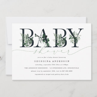 Greenery Baby Shower Invitation