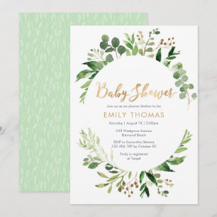 Greenery Baby Shower Invitation - gender neutral