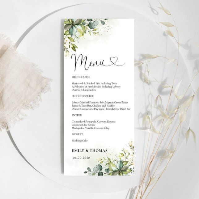 Greenery Baby Shower Menu (Creator Uploaded)