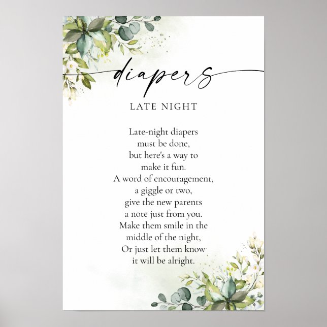 Greenery Baby Shower Poster (Front)