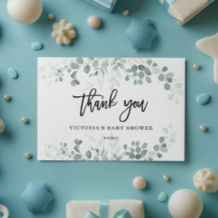 Greenery Baby Shower Welcome Thank You Card