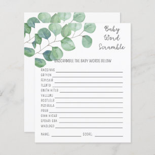 Greenery - Baby Word Scramble Baby Shower Game