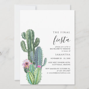 Greenery Bachelorette Weekend Party and Itinerary Invitation
