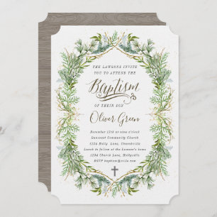 Greenery Baptism invitation