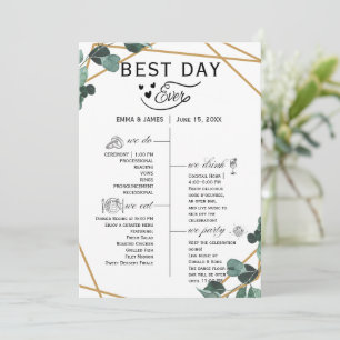 Greenery Best Day Ever Program Invitation