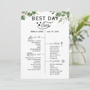 Greenery Best Day Ever Program Invitation