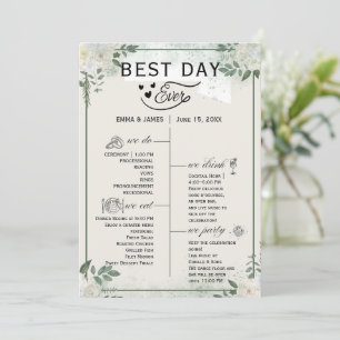 Greenery Best Day Ever Program Invitation