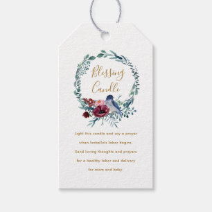 Greenery Bird Christian Blessing Candle Prayer Gift Tags