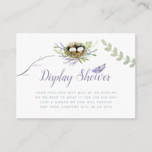 Greenery Bird Nest Twin Baby Shower Display Shower Enclosure Card