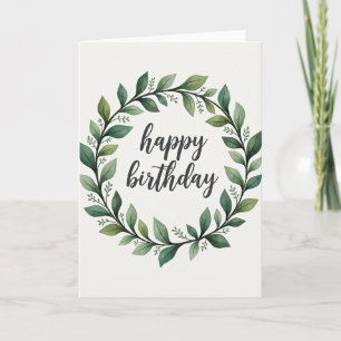 Greenery Birthday Card