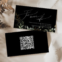 Greenery Black and Gold QR Code Wedding Website