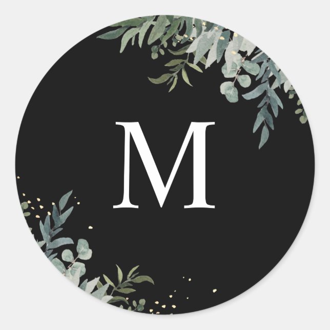 Greenery | Black Monogram Envelope Seal (Front)