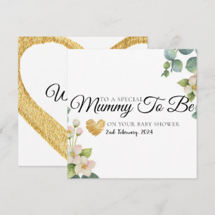 Greenery Bloom Baby Shower Mummy to be card