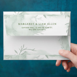 Greenery Blue hydrangea Its a Boy Baby Shower  Envelope