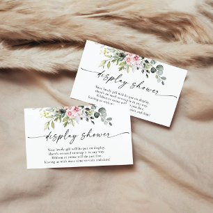 Greenery Blush Pink Baby Shower Display Shower Enclosure Card