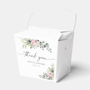 Greenery Blush Pink Baby Shower Favour Box