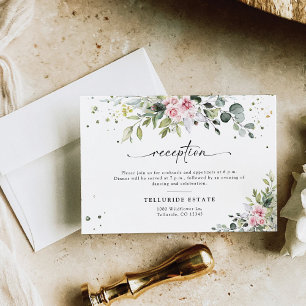 Greenery Blush Wedding Reception Enclosure Card