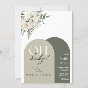 Greenery Boho Baby Shower Invitation