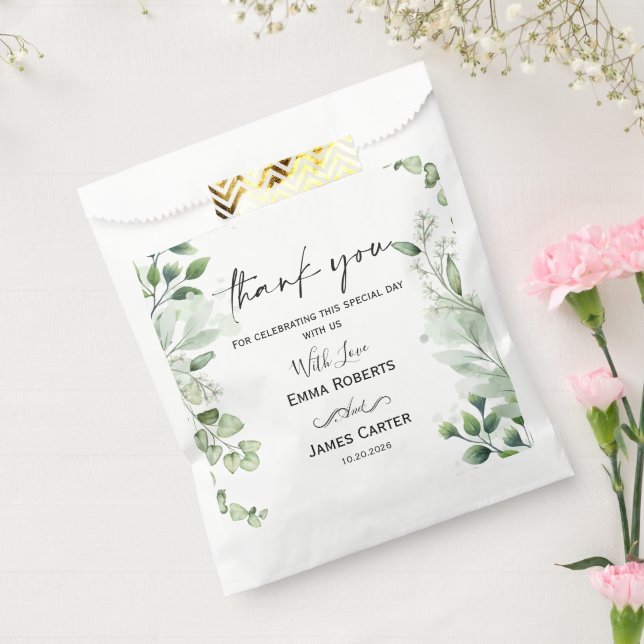 Greenery Boho Leaf Favour Boxes Bag (Sealed)