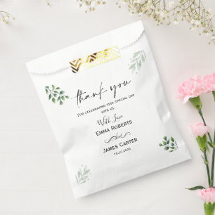 Greenery Boho Leaf Favour Boxes Bag