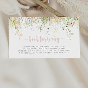 Greenery Boho Wildflower Baby Shower Book Request  Enclosure Card