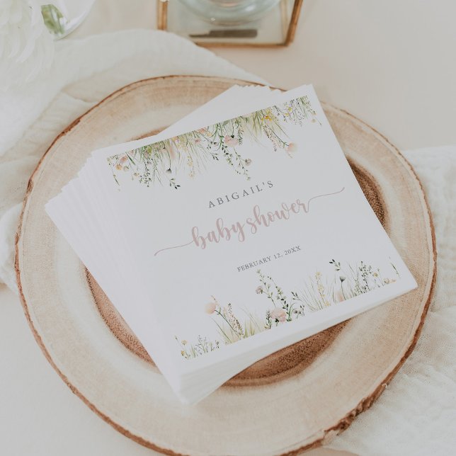  Greenery Boho Wildflower Baby Shower Napkins (Creator Uploaded)