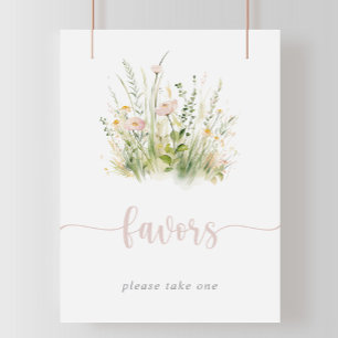 Greenery Boho Wildflower Favours Sign