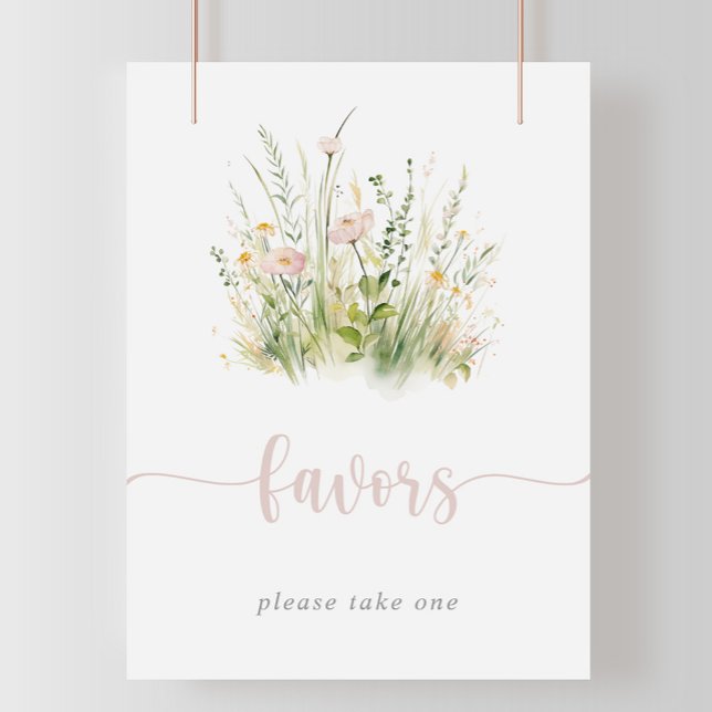 Greenery Boho Wildflower Favours Sign (Creator Uploaded)