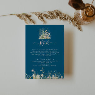 Greenery Boho Wildflower Navy Hotel Enclosure Card
