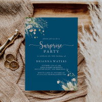 Greenery Boho Wildflower Navy Surprise Party