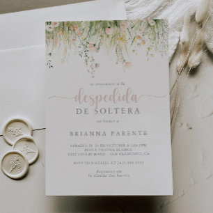 Greenery Boho Wildflower Spanish Bridal Shower  Invitation