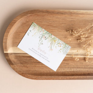  Greenery Boho Wildflower Wedding Gift Registry  Enclosure Card