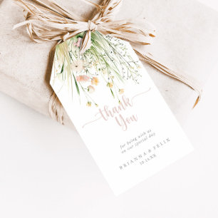 Greenery Boho Wildflower Wedding Thank You Gift Tags