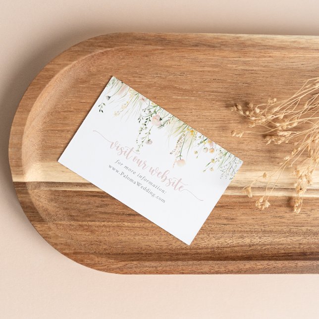 Greenery Boho Wildflower Wedding Website  Enclosure Card (Creator Uploaded)