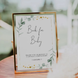 Greenery Book for Baby Sign, Baby Shower Invitation