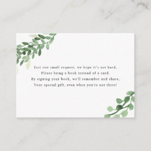 Greenery Books for Baby Baby's First Library Enclosure Card
