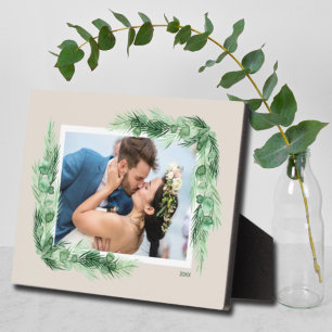 Greenery Border Built-In Easel Tabletop Plaque
