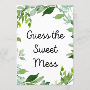 Greenery Botanical Baby Shower Sign 5x7" Size Invitation