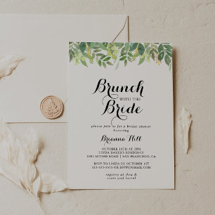 Greenery Botanical Brunch with the Bride Shower Invitation